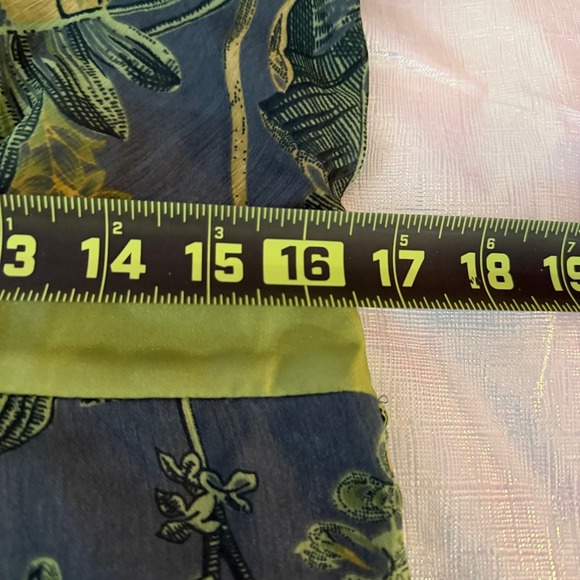 Jonathan Martin Y2K Floral Midi Dress Women's 10 Green Empire Waist Fairy Boho - Picture 15 of 16